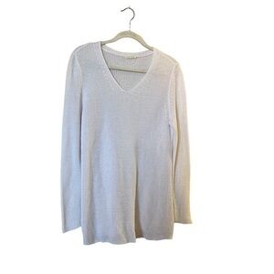 Eileen Fisher 100% Organic Linen V-Neck Knit Sweater